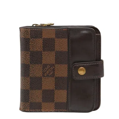 Pre-owned Louis Vuitton Damier Brown Ebene Pvc Leather Wallet (bi-fold) ()