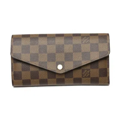 Pre-owned Louis Vuitton Damier Brown Pink Damier Canvas Long Wallet (bi-fold) () In Brown, Pink