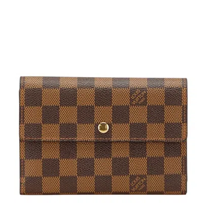 Pre-owned Louis Vuitton Damier Brown Pvc Leather Wallet (tri-fold) ()