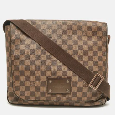 Pre-owned Louis Vuitton Damier Canvas Brooklyn Messenger Mm Bag In Brown