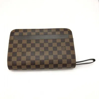 Pre-owned Louis Vuitton Damier Canvas Clutch Bag Handbag ()