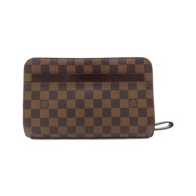 Pre-owned Louis Vuitton Damier Canvas Ebene Coated Canvas Clutch Bag ()