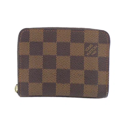 Pre-owned Louis Vuitton Damier Canvas Ebene Coated Canvas Coin Purse/coin Case ()