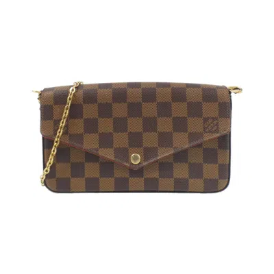 Pre-owned Louis Vuitton Damier Canvas Ebene Coated Canvas Pochette Pouch Shoulder Bag ()