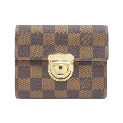 Pre-owned Louis Vuitton Damier Canvas Ebene Coated Canvas Wallet (tri-fold) ()