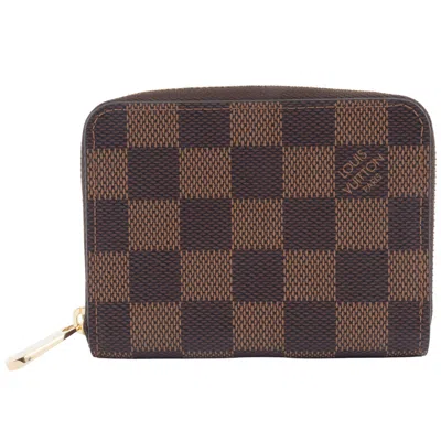 Pre-owned Louis Vuitton Damier Canvas Ebene Damier Canvas Coin Purse/coin Case ()