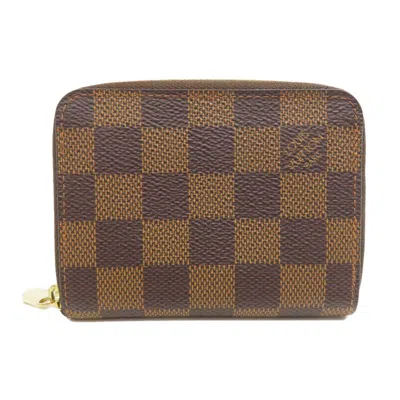 Pre-owned Louis Vuitton Damier Canvas Ebene Damier Canvas Coin Purse/coin Case ()