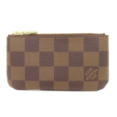 Pre-owned Louis Vuitton Damier Canvas Ebene Damier Canvas Coin Purse/coin Case () In Brown