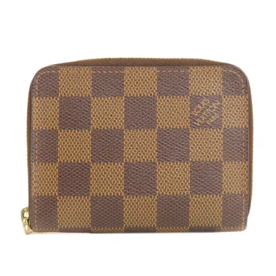 Pre-owned Louis Vuitton Damier Canvas Ebene Damier Canvas Coin Purse/coin Case () In Damier Canvas, Ebene