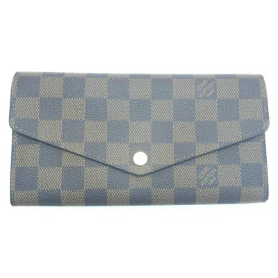 Pre-owned Louis Vuitton Damier Canvas Ebene Damier Canvas Leather Long Wallet (bi-fold) ()