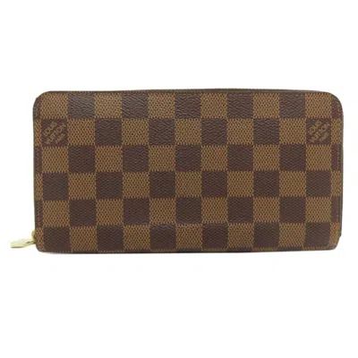 Pre-owned Louis Vuitton Damier Canvas Ebene Damier Canvas Long Wallet (bi-fold) ()