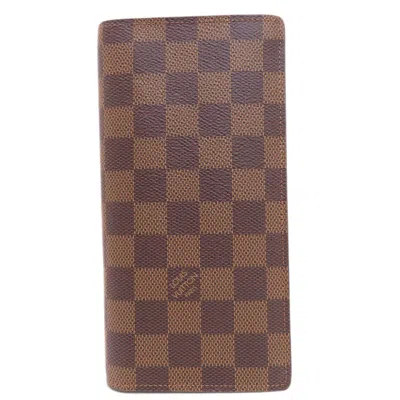 Pre-owned Louis Vuitton Damier Canvas Ebene Damier Canvas Long Wallet (bi-fold) () In Damier Canvas, Ebene