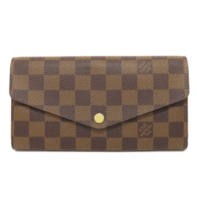 Pre-owned Louis Vuitton Damier Canvas Ebene Damier Canvas Long Wallet (bi-fold) () In Damier Canvas, Ebene