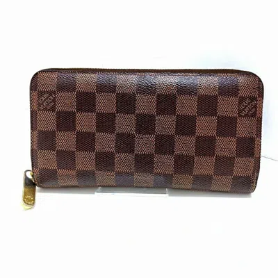 Pre-owned Louis Vuitton Damier Canvas Ebene Damier Canvas Long Wallet (bi-fold) () In Damier Canvas, Ebene