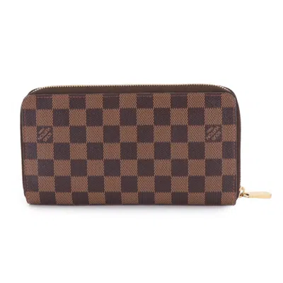 Pre-owned Louis Vuitton Damier Canvas Ebene Damier Canvas Long Wallet (bi-fold) () In Brown