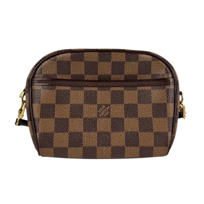 Pre-owned Louis Vuitton Damier Canvas Ebene Damier Canvas Pochette Pouch Shoulder Bag () In Brown