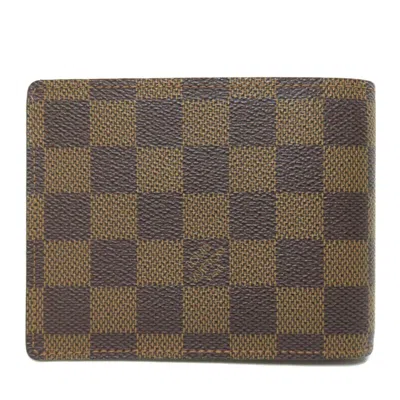 Pre-owned Louis Vuitton Damier Canvas Ebene Damier Canvas Wallet (bi-fold) ()
