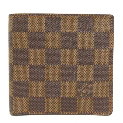 Pre-owned Louis Vuitton Damier Canvas Ebene Damier Canvas Wallet (bi-fold) () In Damier Canvas, Ebene