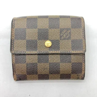 Pre-owned Louis Vuitton Damier Canvas Ebene Damier Canvas Wallet (tri-fold) ()