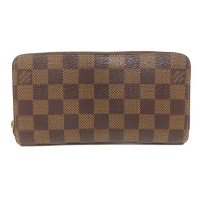 Pre-owned Louis Vuitton Damier Canvas Ebene Rose Ballerine Damier Canvas Long Wallet (bi-fold) ()