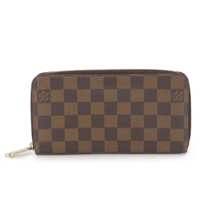 Pre-owned Louis Vuitton Damier Canvas Ebene Rose Ballerine Damier Canvas Long Wallet (bi-fold) ()
