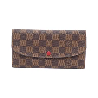 Pre-owned Louis Vuitton Damier Canvas Ebene Rouge Coated Canvas Coin Purse/coin Case ()