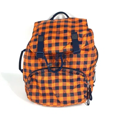 Pre-owned Louis Vuitton Damier Canvas Navy Orange Nylon Backpack ()