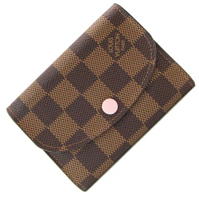Pre-owned Louis Vuitton Damier Canvas Rose Ballerine Coin Purse/coin Case ()