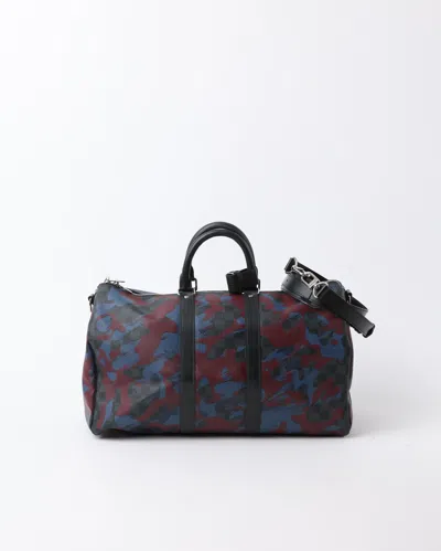 Pre-owned Louis Vuitton Damier Cobalt Camouflage Keepall Bandoulière 45 Weekend Bag