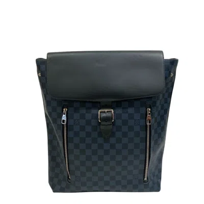 Pre-owned Louis Vuitton Damier Cobalt Gray Leather Backpack ()