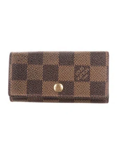 Pre-owned Louis Vuitton Damier Cobalt Leather Pouch In Brown