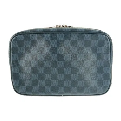 Pre-owned Louis Vuitton Damier Cobalt Navy Canvas Clutch Bag Pouch ()
