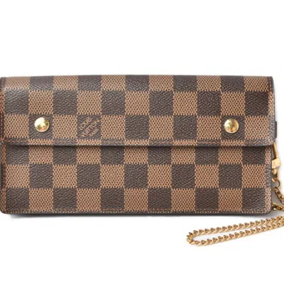 Pre-owned Louis Vuitton Damier Damier Canvas Damier Canvas Chain/shoulder Wallet ()