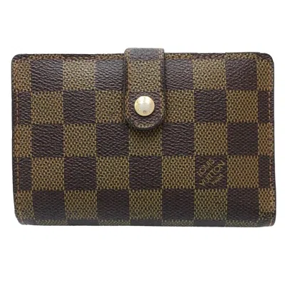 Pre-owned Louis Vuitton Damier Damier Canvas Ebene Damier Canvas Wallet (bi-fold) () In Brown