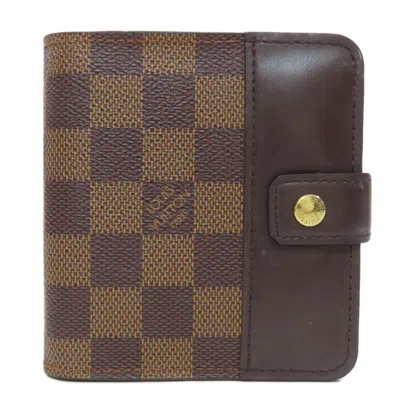 Pre-owned Louis Vuitton Damier Damier Canvas Ebene Damier Canvas Wallet (bi-fold) () In Damier Canvas, Ebene