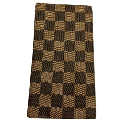 Pre-owned Louis Vuitton Damier Damier Canvas Leather Long Bill Wallet (bi-fold) () In Multi