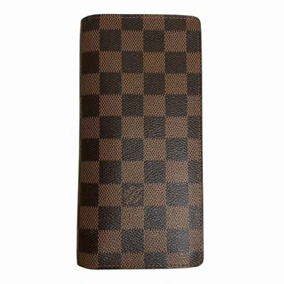 Pre-owned Louis Vuitton Damier Damier Canvas Long Wallet (bi-fold) () In Brown