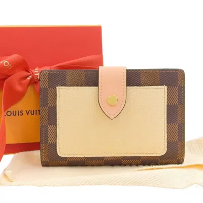 Pre-owned Louis Vuitton Damier Damier Canvas White Wallet (bi-fold) () In Damier Canvas, White