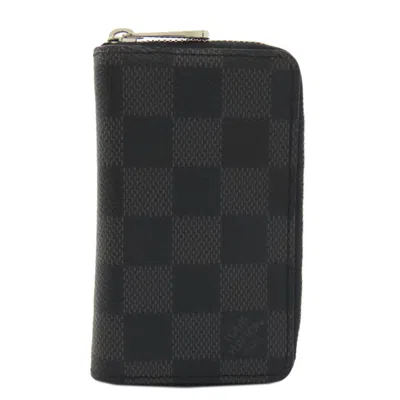Pre-owned Louis Vuitton Damier Damier Graphite Damier Canvas Coin Purse/coin Case () In Gray