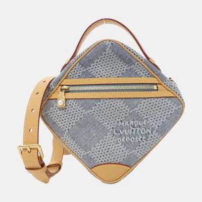 Pre-owned Louis Vuitton Damier Denim 3d Chess Messenger Shoulder Bag