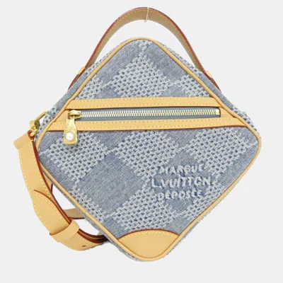 Pre-owned Louis Vuitton Damier Denim 3d Chess Messenger Shoulder Bag In Blue