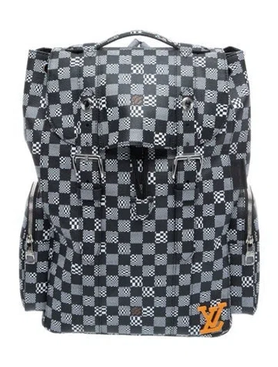 Pre-owned Louis Vuitton Damier Distorted Backpack In Black