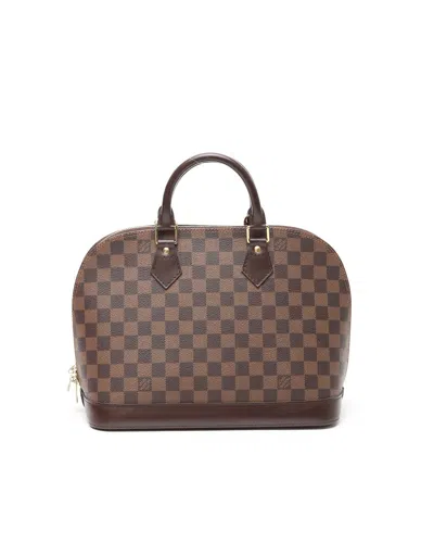 Pre-owned Louis Vuitton Damier Ebene Alma Pm Bag In Brown