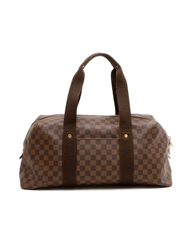 Pre-owned Louis Vuitton Damier Ebene Beaubourg Mm Weekender Bag In Brown