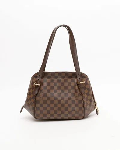 Pre-owned Louis Vuitton Damier Ebene Belem Mm Bag In Brown
