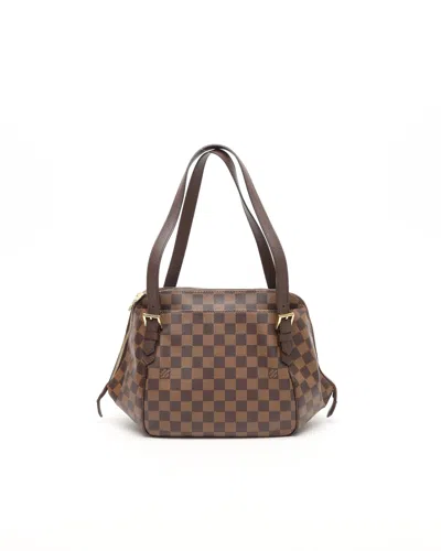 Pre-owned Louis Vuitton Damier Ebene Belem Mm Bag In Brown
