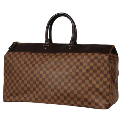 Pre-owned Louis Vuitton Damier Ebene Brown Tan Greenwich Gm Carry On Travel Duffle Bag