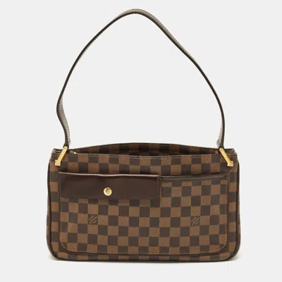 Pre-owned Louis Vuitton Damier Ebene Canvas Aubagne Bag In Brown