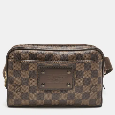 Pre-owned Louis Vuitton Damier Ebene Canvas Bum Brooklyn Waist Bag In Brown