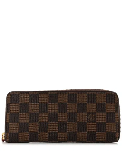 Pre-owned Louis Vuitton Damier Ebene Canvas Clemence Wallet (authentic )
